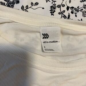 All in Motion Cream Ribbed Tee